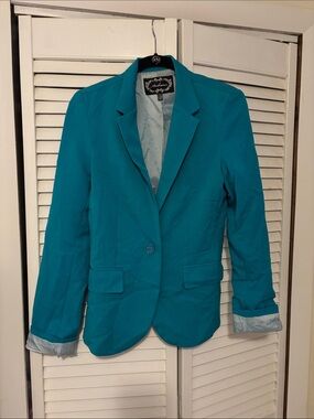 Ambiance Teal Single-Button Blazer